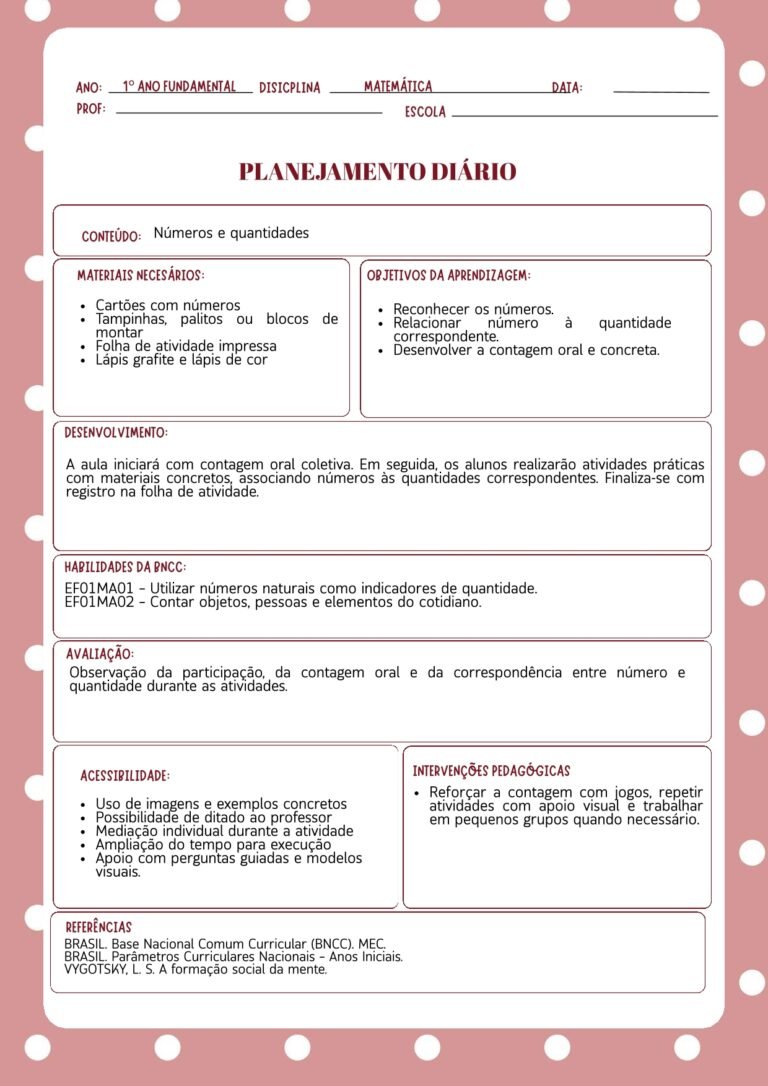 PLANO DE AULA PRONTO 1º ANO ENSINO FUNDAMENTAL BNCC