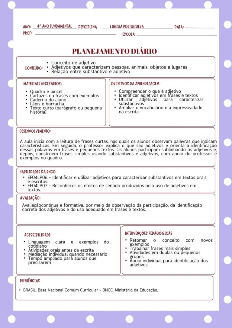 PLANO DE AULA PRONTO 4º ANO ENSINO FUNDAMENTAL BNCC