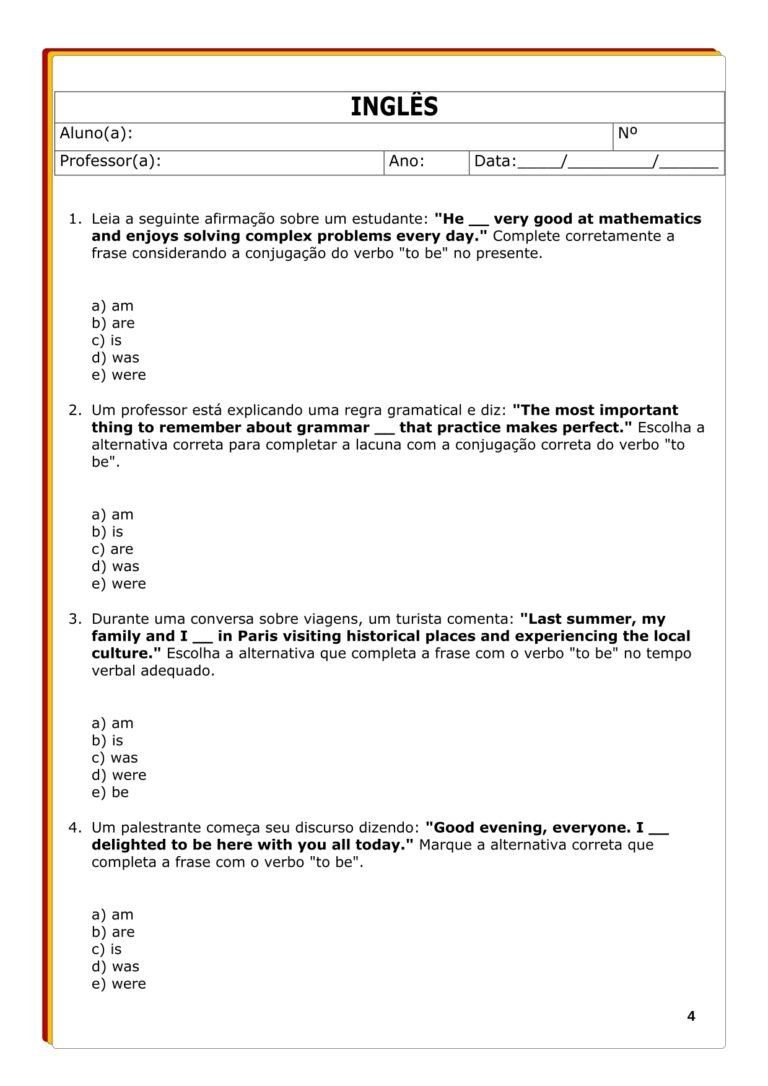 exercícios em ingles para fundamental 1 (1 ao 5 ano)